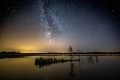 Starry sky by the lake