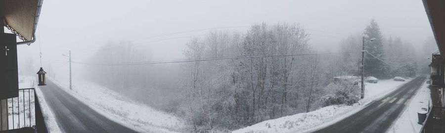 Snow covered road in winter