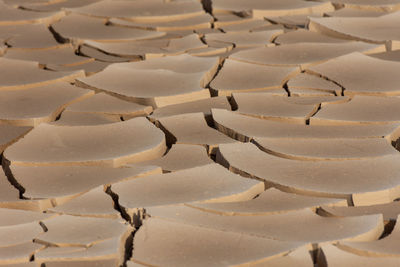 High angle view of broken land