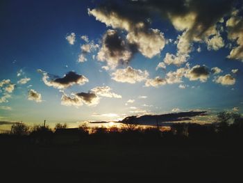 Scenic view of dramatic sky during sunset