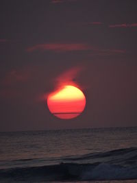 Scenic view of sea at sunset