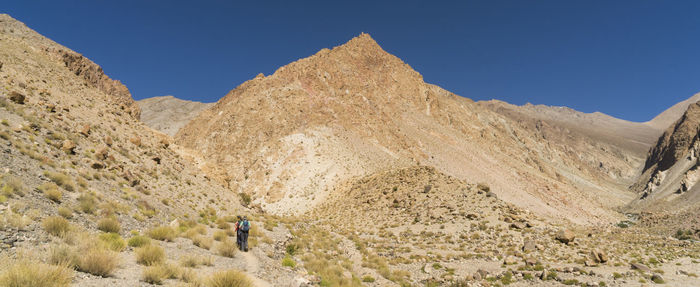Scenic view of mountains against clear sky
