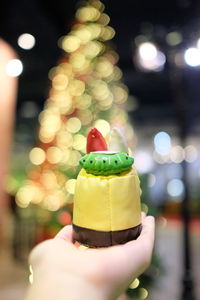 Close-up of person holding ice cream cone