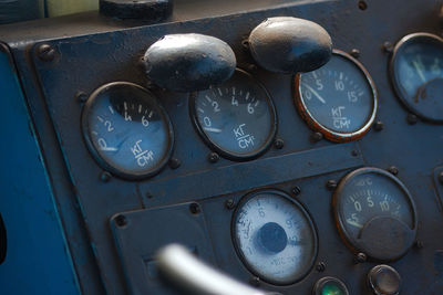 Control panel on an old russian train in trinidad, cuba.