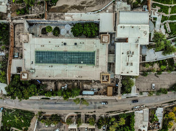 High angle view of cars on road