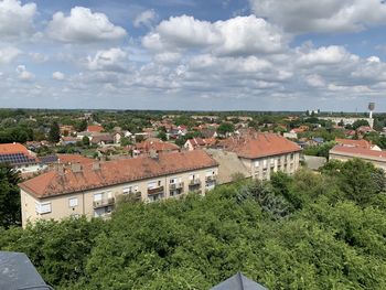 View of kiskunhalas, from the top of the town hall tower