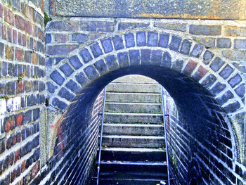 High angle view of steps