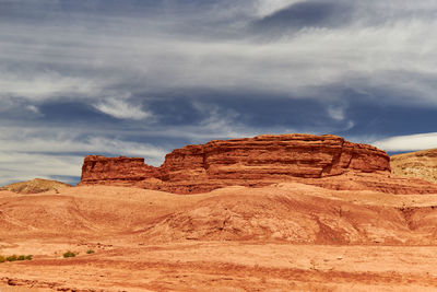 Rock formations on landscape against sky atlas mountain morocco