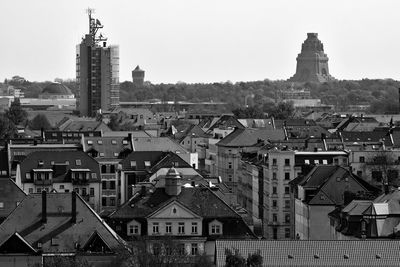 Cityscape against clear sky