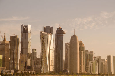 Doha skyline in the evening, qatar 