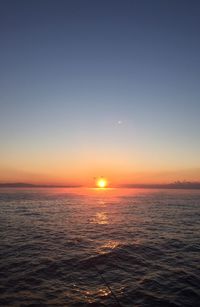 Scenic view of sea at sunset