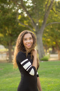 Portrait of smiling young woman