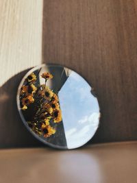 Close-up of ice cream in bowl on table