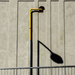 Shadow of street light on wall