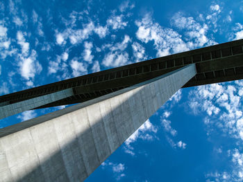 Low angle view of building against cloudy sky