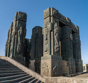 Low angle view of historical building against clear sky