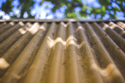 Detail shot of wooden roof