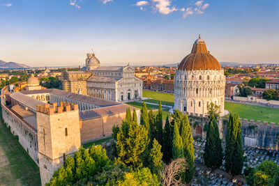 Panoramic view of historic building against sky in city