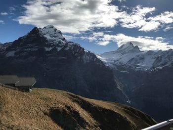 Scenic view of mountains against sky