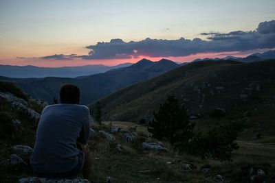 Scenic view of landscape against sky during sunset