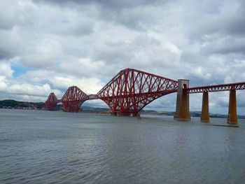 Golden gate bridge against cloudy sky