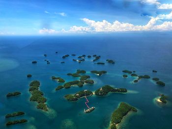 Aerial view of blue sea