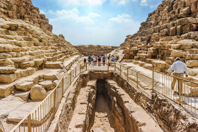 Panoramic view of old ruins against sky