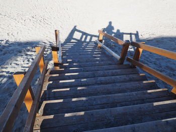 Pier over sea during winter