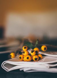 Close-up berries on textile