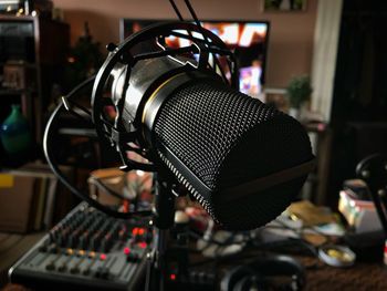 Close-up of microphone