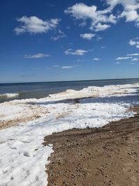 Scenic view of beach against sky