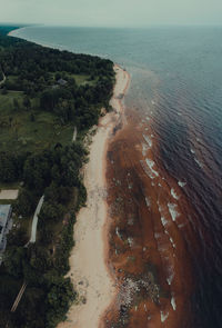 High angle view of beach against sky