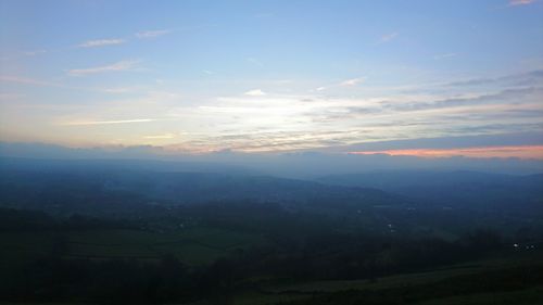 Scenic view of landscape against sky during sunset