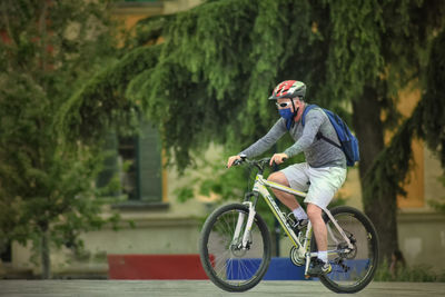 Man riding bicycle