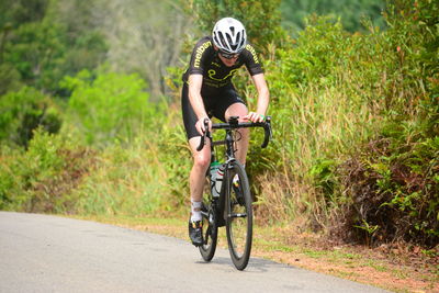 Woman in bicycle