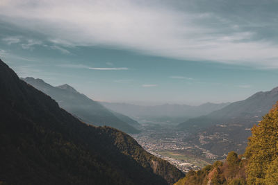 Scenic view of mountains against sky