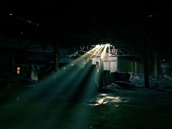 Sunlight falling in abandoned parking lot