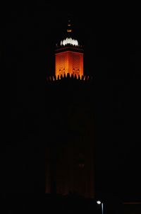 Low angle view of illuminated built structure