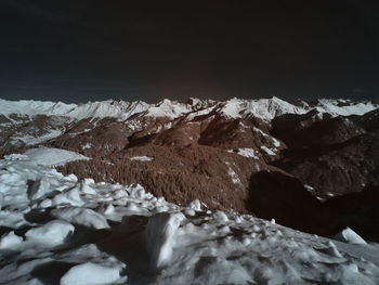 Scenic view of snowcapped mountain against sky