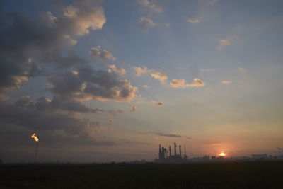 Scenic view of landscape at sunset