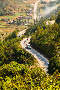 High angle view of the nine circle pass