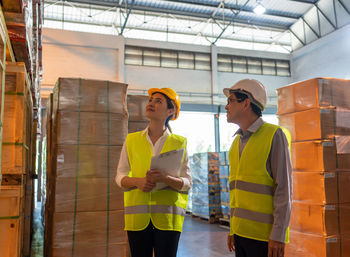 Woman working in a building