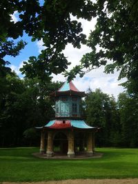 Temple with trees in background