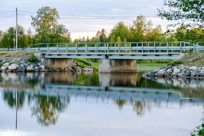 Bridge over river against sky