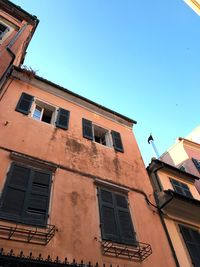 Low angle view of residential building against sky