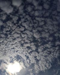 Low angle view of clouds in sky