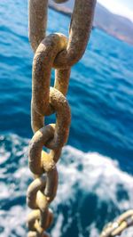 Close-up of rusty chain