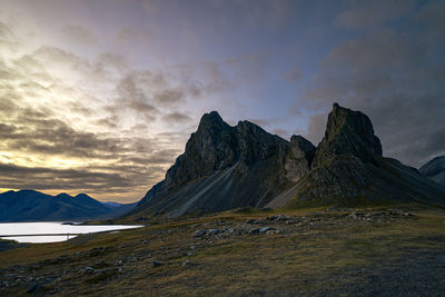 Scenic view of mountains against sky