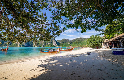 Scenic view of beach against sky