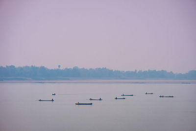 Scenic view of lake against clear sky